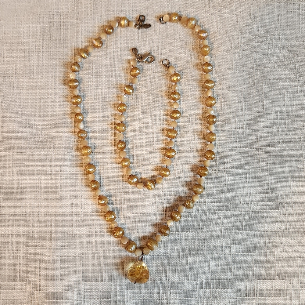 Diana Kane Pearl & Citrine Duo